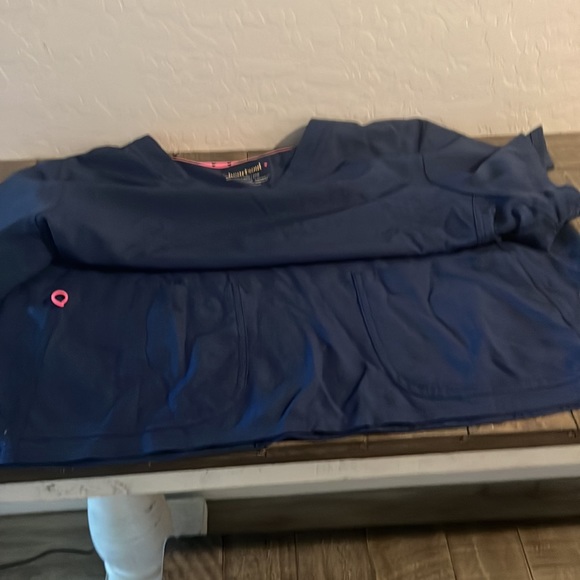 Navy blue scrubs bottom coat top 2x - Picture 3 of 3